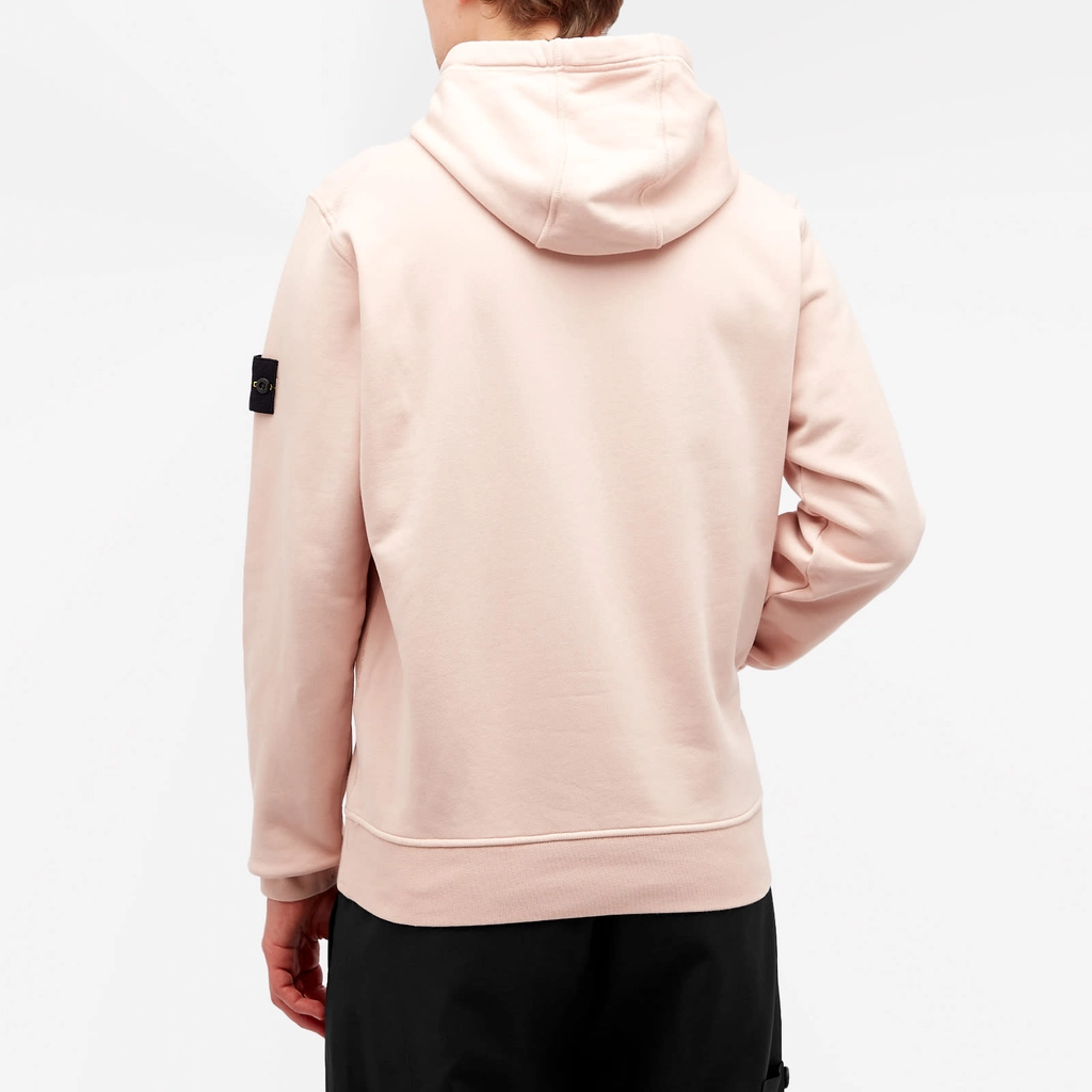 Stone Island Men's Garment Dyed Popover Hoodie Antique Rose